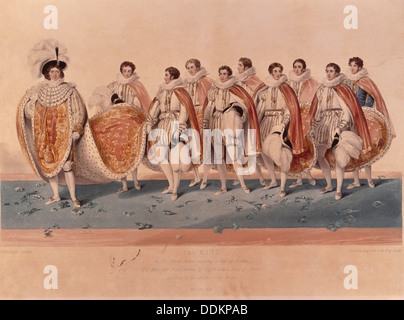 George IV à coronation robes, 1821. Artiste : Edward Scriven Banque D'Images