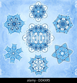 Des flocons de vector set Banque D'Images