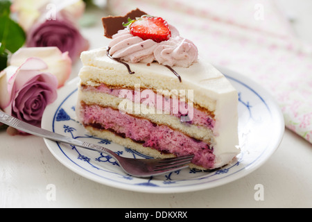 Gâteau aux fraises Banque D'Images