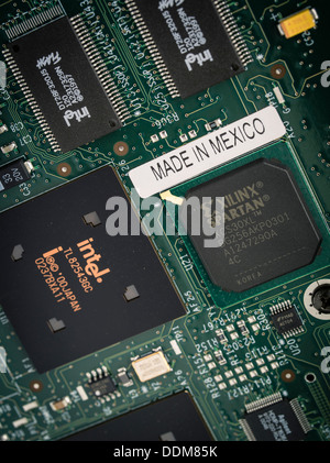 Au Mexique , Puce Intel Mémoire Flash Circuit Board Banque D'Images