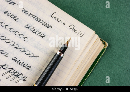 Ancienne école livre d'exercice en anglais Banque D'Images