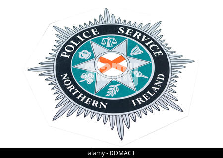 Service de police d'Irlande du logo Le logo sur le capot d'une voiture Banque D'Images