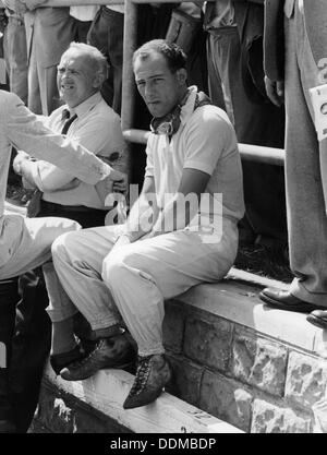 Stirling Moss au Grand Prix de Grande-Bretagne, 1955, Aintree. Artiste : Inconnu Banque D'Images