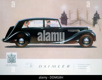 Affiche publicitaire de la limousine Daimler tout droit 8, 1947. Artiste : Inconnu Banque D'Images