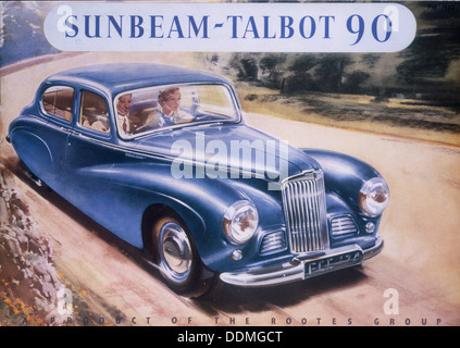 Une affiche publicitaire Sunbeam-Talbot 90, 1950. Artiste : Inconnu Banque D'Images