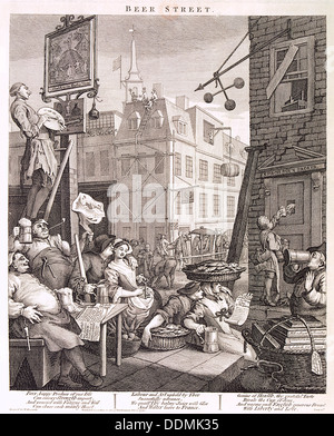 La bière 'Rue', 1751. Artiste : William Hogarth Banque D'Images