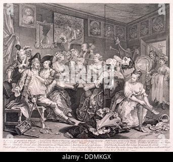 'Un Rake's Progress', 1735, Tôles III de VIII. Artiste : William Hogarth Banque D'Images