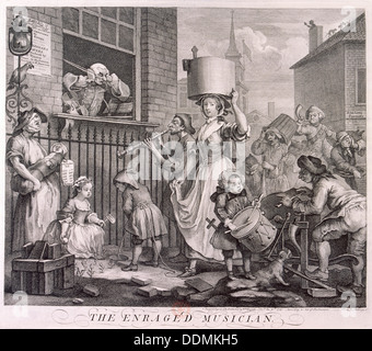 "Le Musicien enragé', 1741. Artiste : William Hogarth Banque D'Images