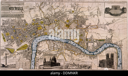 Plan de Londres, 1798. Artiste : Anon Banque D'Images