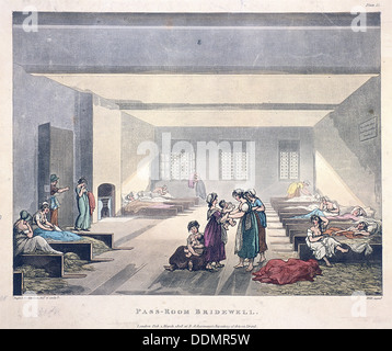 «Pass-Room Bridewell', 1808. Artiste : Hill Banque D'Images