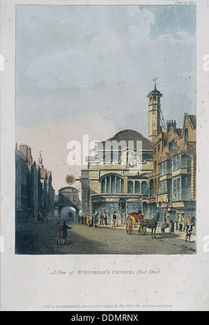 St Dunstan dans l'Ouest, Londres, 1812. Artiste : Anon Banque D'Images