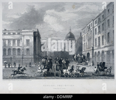 General Post Office, Londres, c1835. Artiste : John Woods Banque D'Images