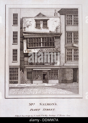 Mme Salmon's Waxworks dans Fleet Street, Londres, 1793. Artiste : Anon Banque D'Images