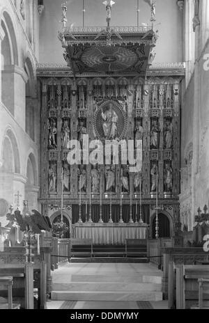 Le retable à Wymondham Abbey, Norfolk, en 1961. Artiste : Laurence Goldman Banque D'Images