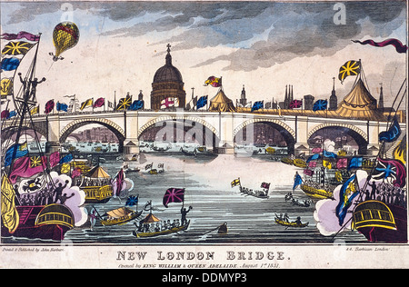 Le Pont de Londres (nouveau), Londres, 1831. Artiste : Anon Banque D'Images