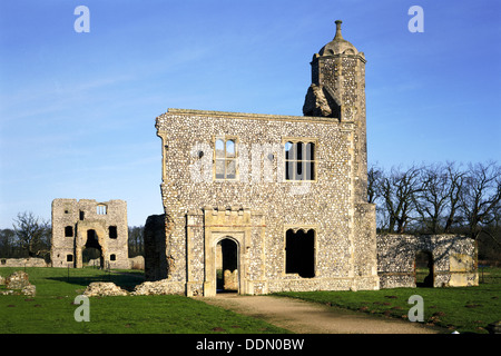 Guérites intérieur et extérieur, le château de Baconsthorpe, Norfolk, en 1994. Artiste : Inconnu Banque D'Images