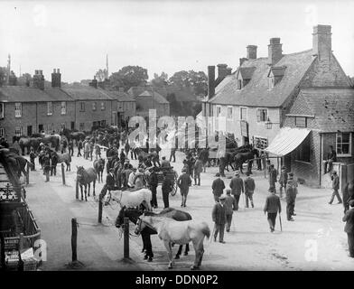 Foire aux chevaux à Bampton, Oxfordshire, 1904. Artiste : Henry Taunt Banque D'Images