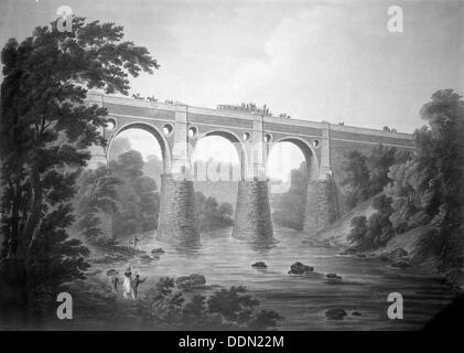 Aqueduc Marple, Peak Forest Canal, Greater Manchester, 1803. Artiste : Inconnu Banque D'Images