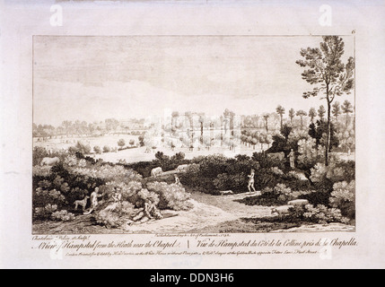 Avis de Hampstead Heath, Hampstead, Londres, 1752. Artiste : Francesco Bartolozzi Banque D'Images