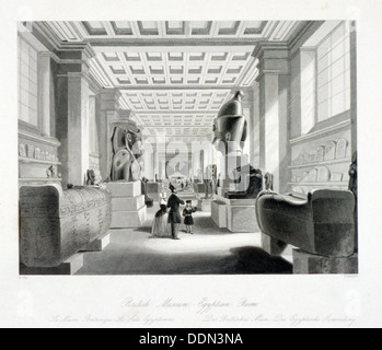 La salle égyptienne, British Museum, Holborn, London, c1840. Artiste : William Radclyffe Banque D'Images