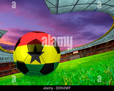 Avec le Ghana football soccer flag illustration, Concept Banque D'Images