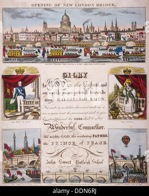 L'ouverture de London Bridge, 1831. Artiste : Anon Banque D'Images