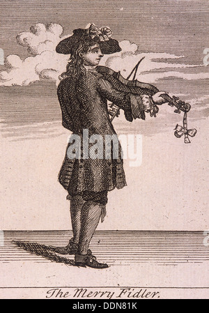 "Le Joyeux Fidler', Cris de Londres, (c1688 ?). Artiste : Anon Banque D'Images