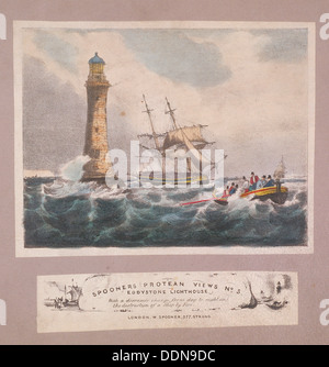 Eddystone Lighthouse, Plymouth, Devon, c1837. Artiste : Anon Banque D'Images