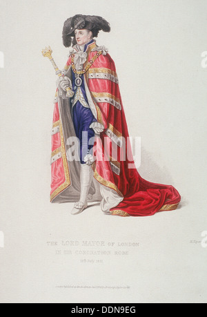 Lord Maire de Londres, John Thomas Thorp, habillé d'un couronnement royal, 1821. Artiste : Henry Meyer Banque D'Images