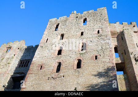 Murs de Ludlow Castle, Angleterre, RU Banque D'Images