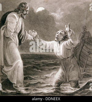 'Le Christ marchant sur les eaux", c1810-c1844. Artiste : Henry Corbould Banque D'Images