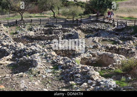 Chypre, Chirokitia, également Khirokitia, archéologique grec, est un site archéologique sur l'île Méditerranéenne de Chypre à Larn Banque D'Images