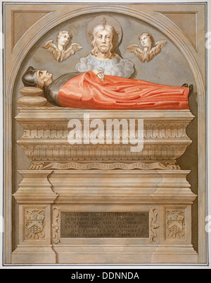 Monument à Dr John par Torrigiano Yonge en rouleaux Chapelle, Chancery Lane, City de Londres, 1800. Artiste : Anon Banque D'Images