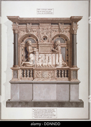 Monument à Richard Allington en rouleaux Chapelle, Chancery Lane, City de Londres, 1800. Artiste : Frederick Nash Banque D'Images