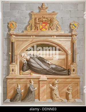 Monument à Sir Edward Bruce en rouleaux Chapelle, Chancery Lane, City de Londres, 1794. Artiste : Anon Banque D'Images