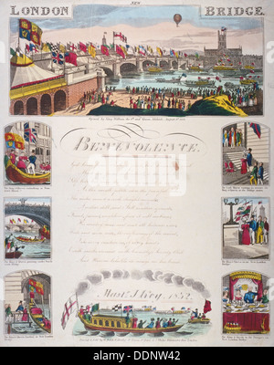 Cérémonie d'ouverture du nouveau pont de Londres, 1831. Artiste : Anon Banque D'Images