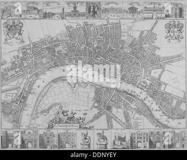 La carte des villes de Londres et de Westminster et Southwark, 1690. Artiste : Anon Banque D'Images