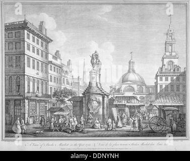 Vue sur le marché les stocks de volaille, dans la ville de Londres, en l'an 1738 (1752). Artiste : Henry Fletcher Banque D'Images