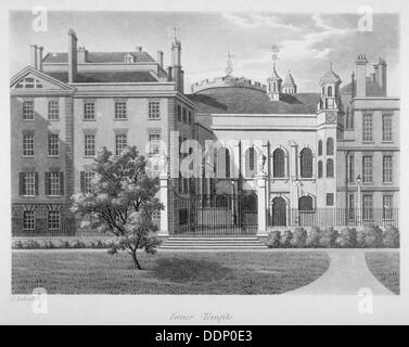 Voir d'Inner Temple, ville de Londres, 1800. Artiste : Anon Banque D'Images