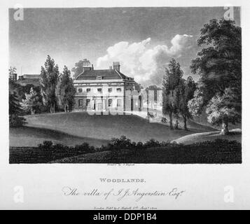 Avis de Woodlands House, Blackheath, Greenwich, London, 1804. Artiste : Anon Banque D'Images