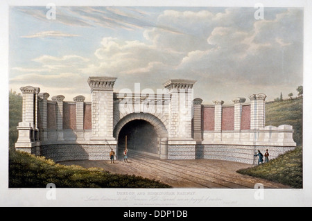 Primrose Hill Tunnel de la Londres et Birmingham Railway, 1837. Artiste : C Rosenberg Banque D'Images