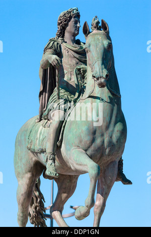 Statue de Louis XIV dans la ville de Lyon, France Banque D'Images