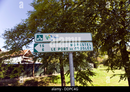 Via Rhôna le cycle trek entre Genève et méditerranéens,en cours Banque D'Images