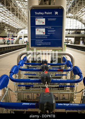 Point de chariot à la gare Piccadilly Manchester UK Banque D'Images