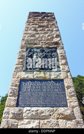 Monument à l'hymne national croate dans la région de Hrvatsko zagorje, Zelenjak, Croatie Banque D'Images