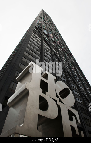 Sculpture espère près de John Hancock Tower, North Michigan Avenue, Chicago, comté de Cook, Illinois, États-Unis Banque D'Images