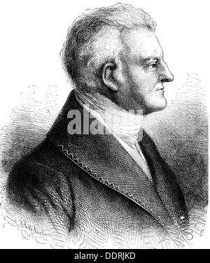 Karl August, 3.9.1757 - 14.6.1828, duc de Saxe-Weimar Eisenach 28.5.1758 - 28.6.1828, portrait, gravure de bois par W. Aarland après dessin de Jekerze, XIXe siècle, Banque D'Images