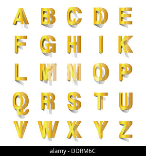 Abc d'or coupé de papier Banque D'Images