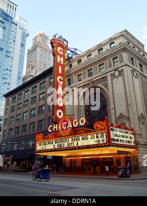 Le signe iconique, Chicago Theater de Chicago, Illinois. Banque D'Images