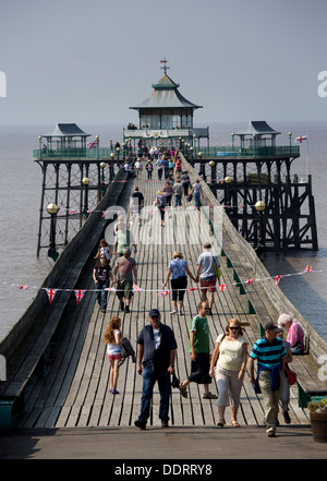 Clevedon Pier restauré Victoria près de Bristol Banque D'Images